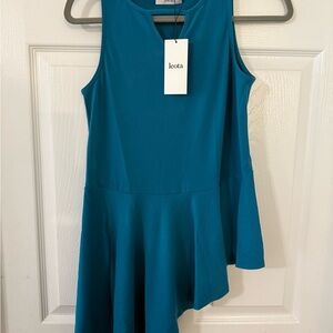 Leota Vibrant Blue Asymmetrical Top